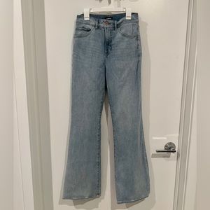 Express Curvy High Waisted Light Wash Supersoft Flare Jeans